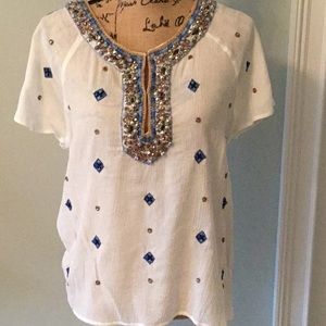 Beaded trimmed top